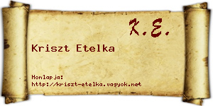 Kriszt Etelka névjegykártya